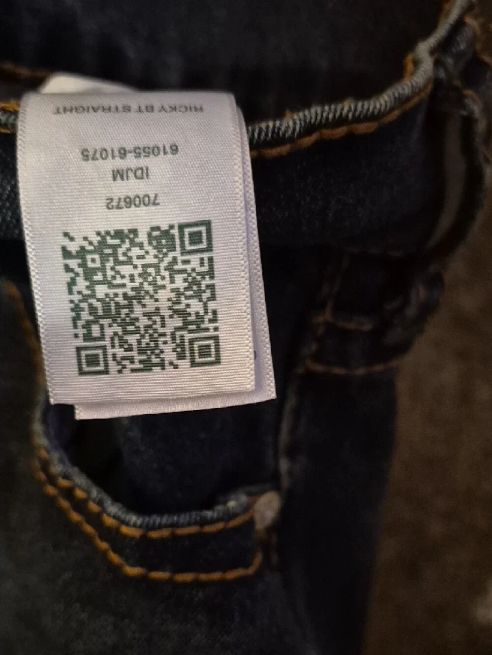 True Religion Men’s Straight Jeans - Dark Blue with Green Stitching